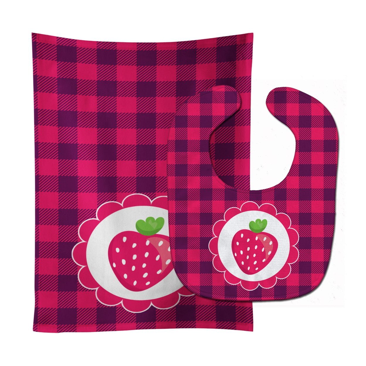 Bb7105stbu Stawberry Baby Bib & Burp Cloth