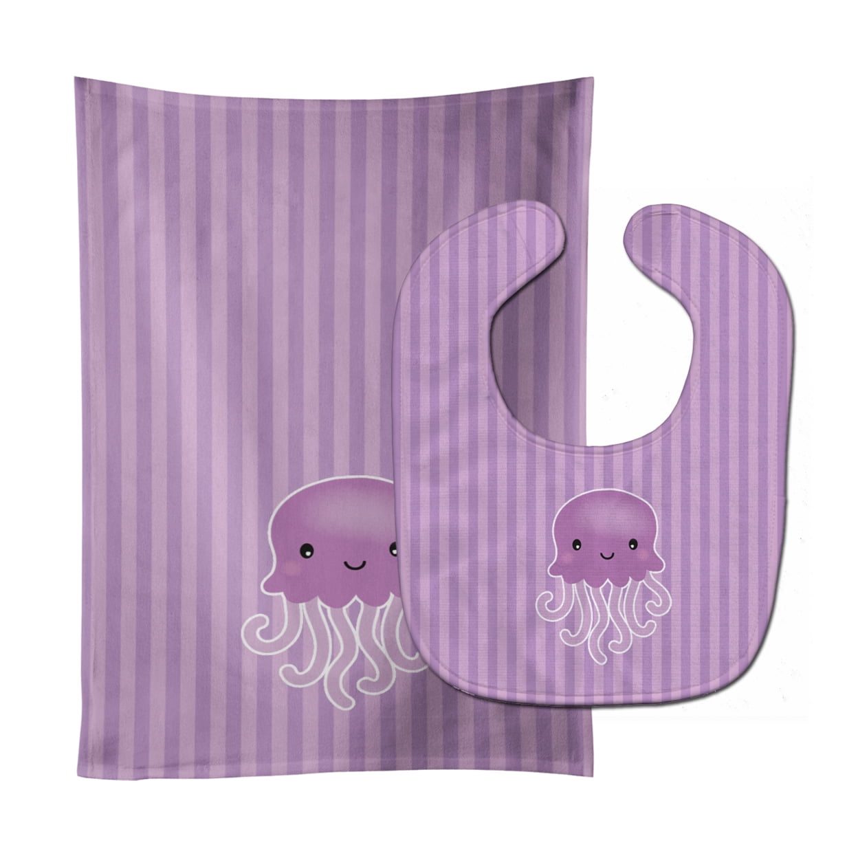 Bb7122stbu Jellyfish Baby Bib & Burp Cloth