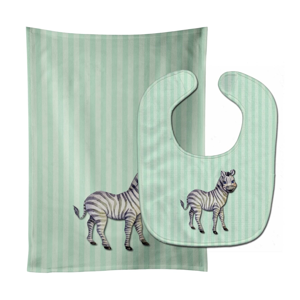 BB7143STBU Zebra Baby Bib & Burp Cloth