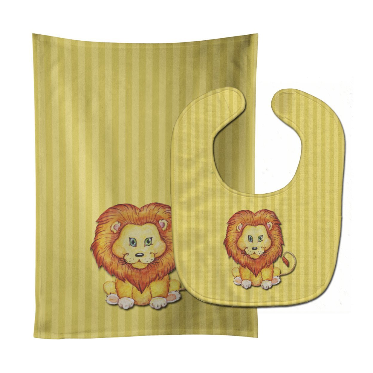 Bb7146stbu Lion Baby Bib & Burp Cloth