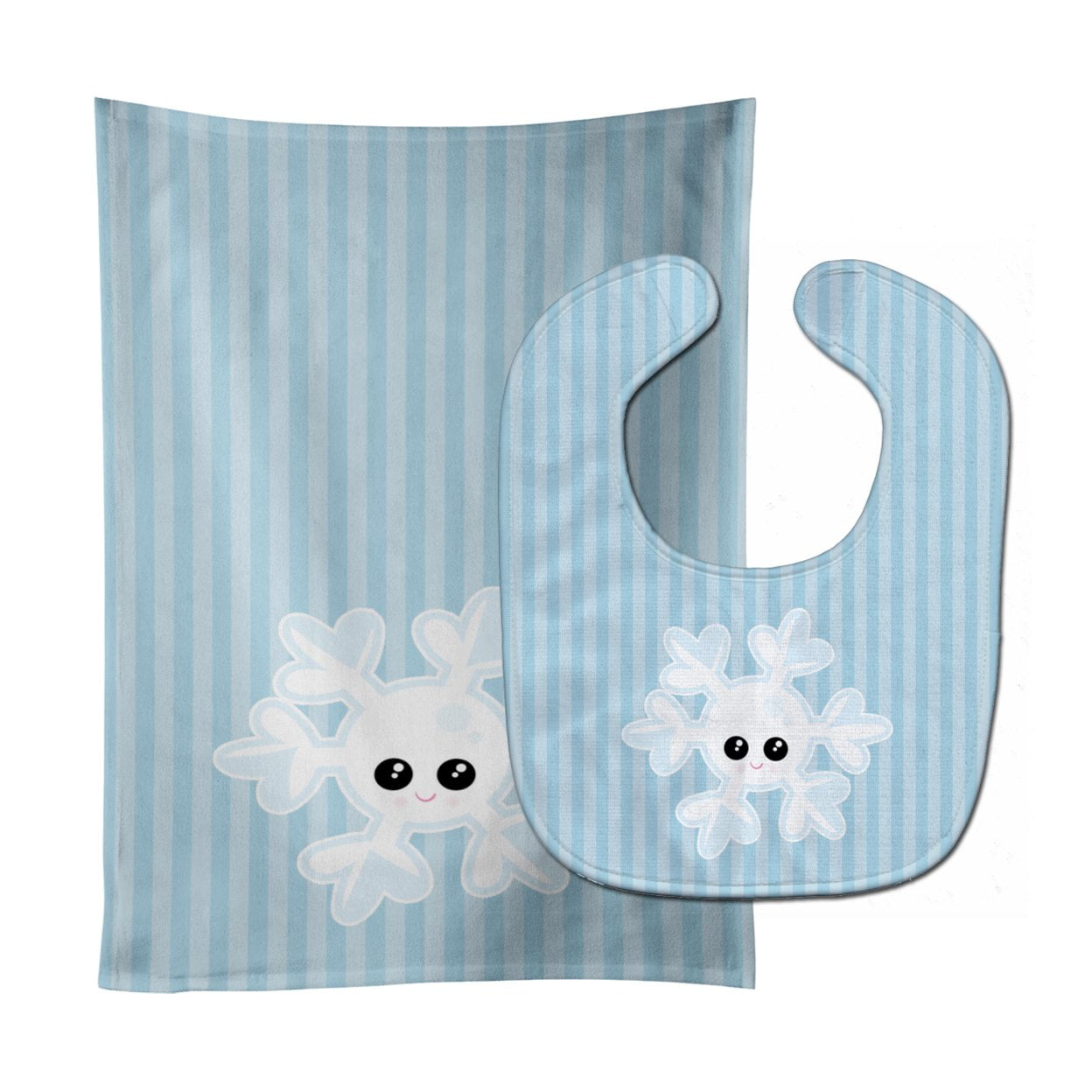 Bb7149stbu Weather Snowflake Face Baby Bib & Burp Cloth