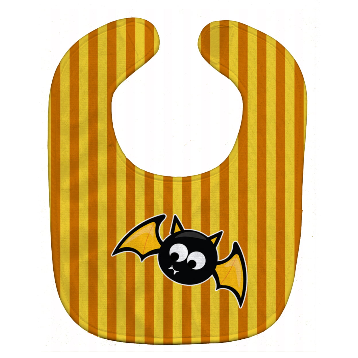 BB9112BIB Halloween Bat Orange Stripes Baby Bib