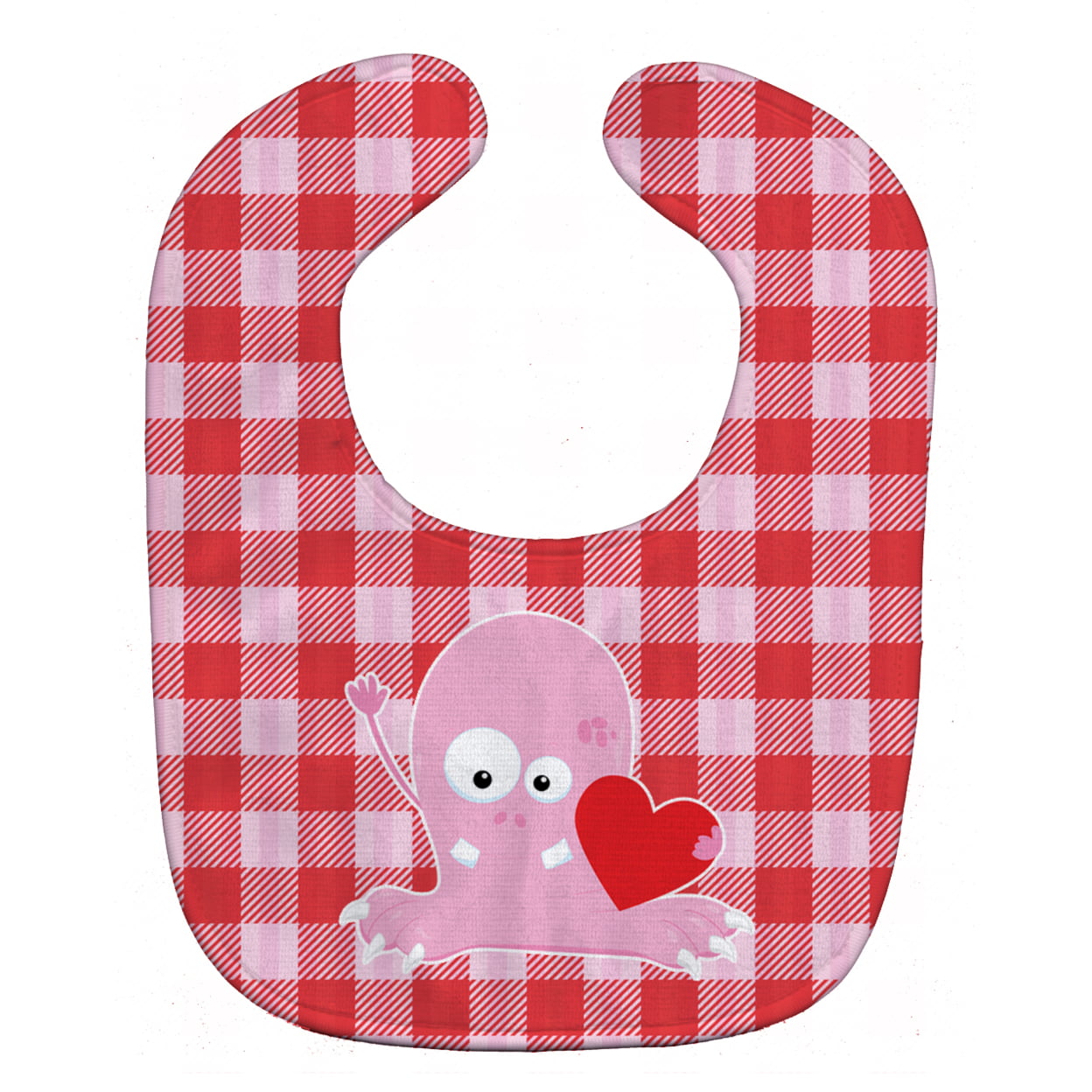 BB9119BIB Cupid Monster Angel on Plaid Baby Bib