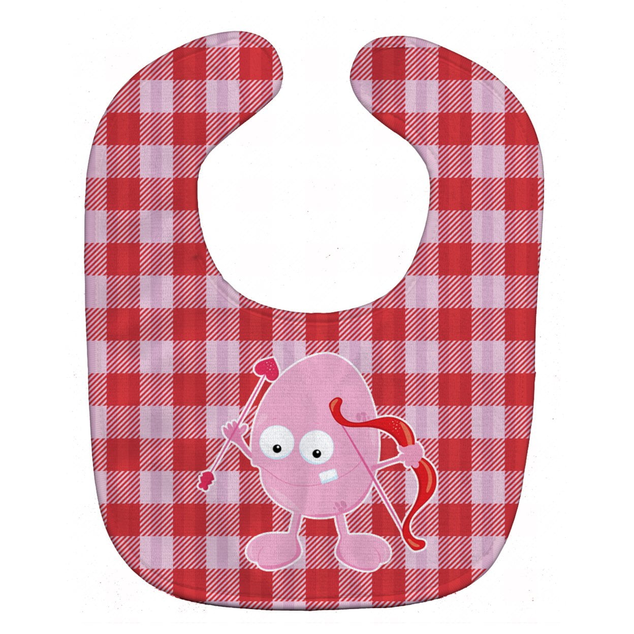Cupid Monster Angel on Plaid Baby Bib