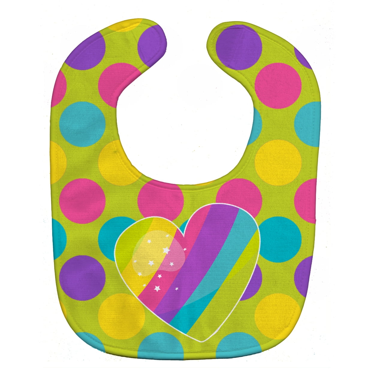 BB9145BIB Multicolor Rainbow Heart Baby Bib