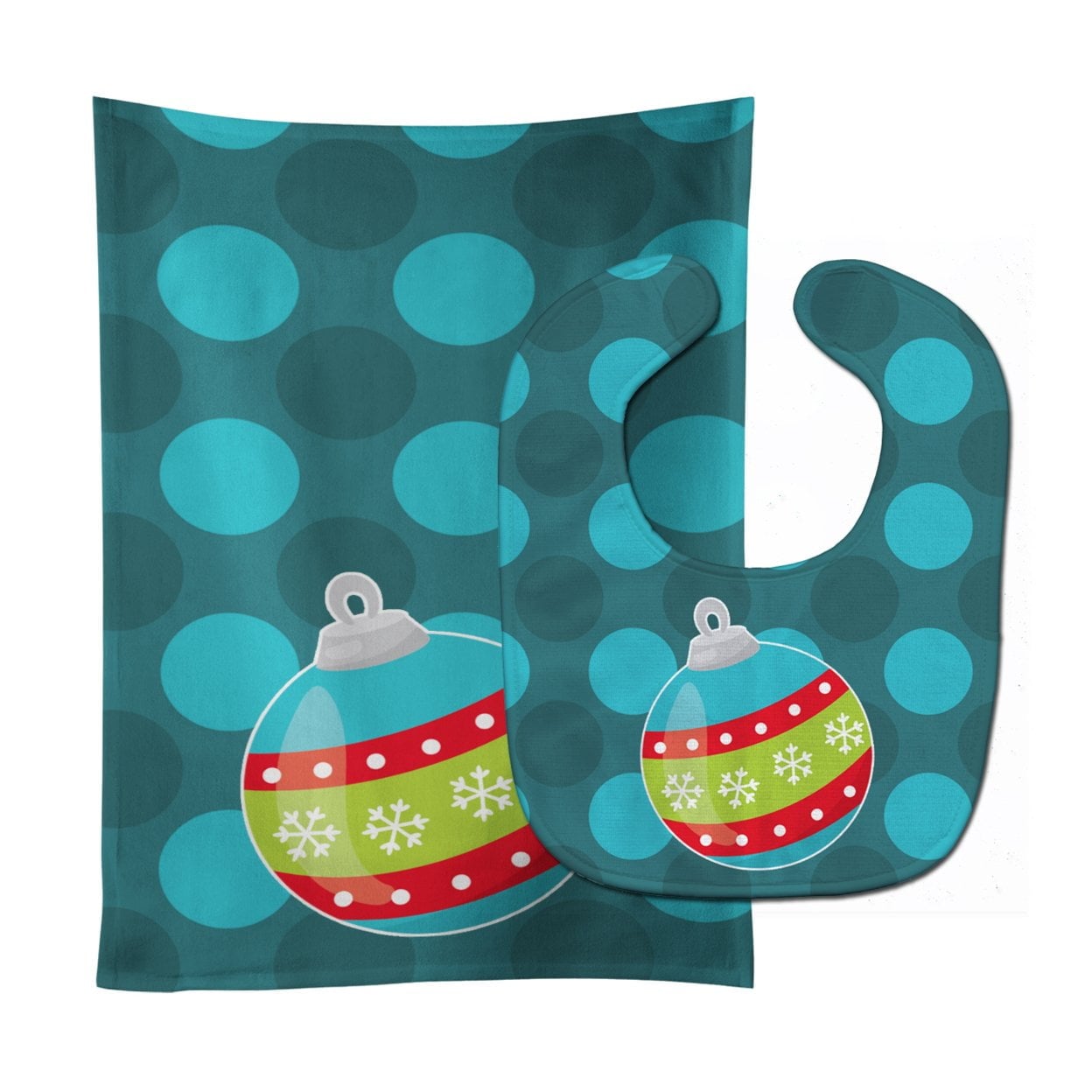 Christmas Ornament Baby Bib & Burp Cloth