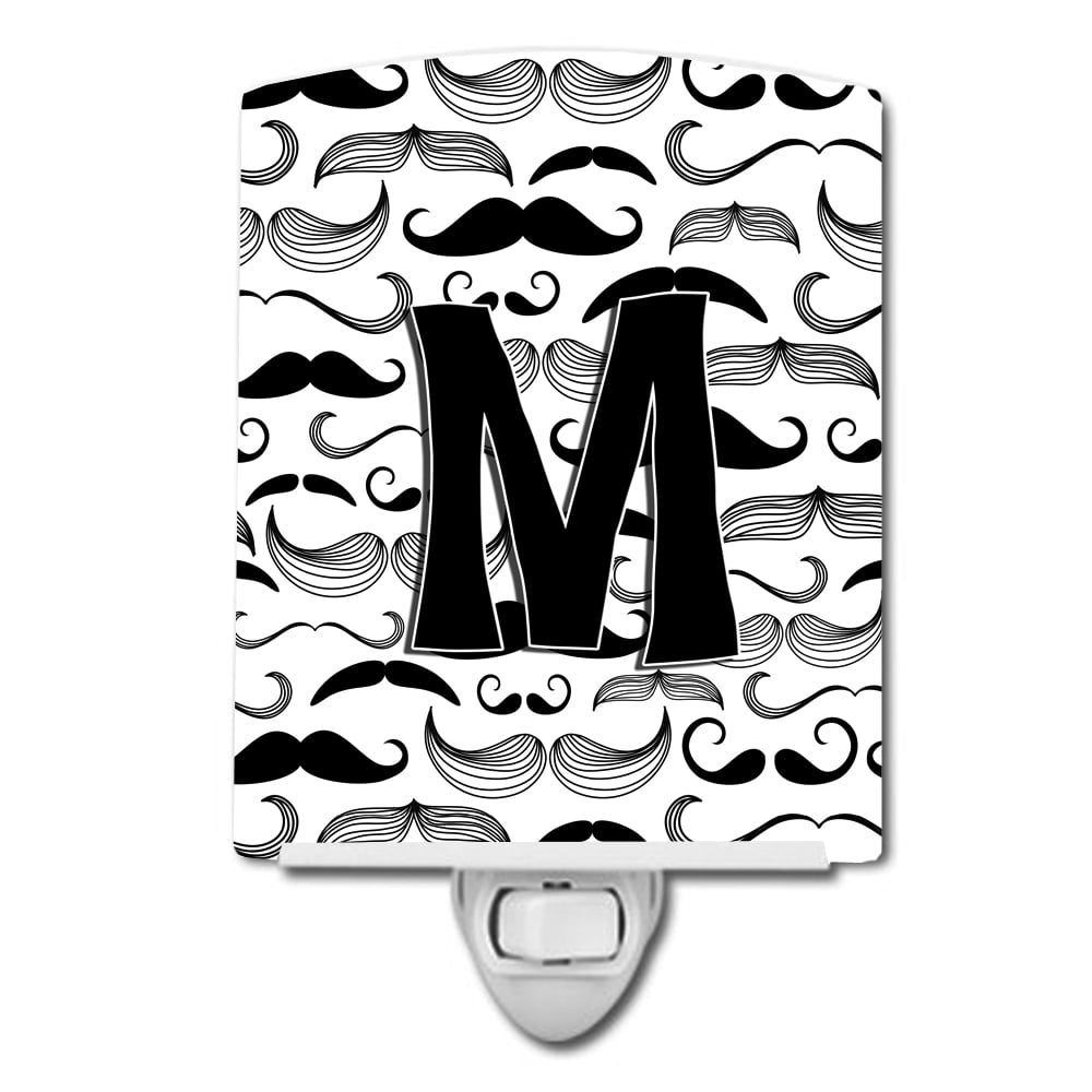 UPC 780257213858 product image for Letter M Moustache Initial Ceramic Night Light | upcitemdb.com