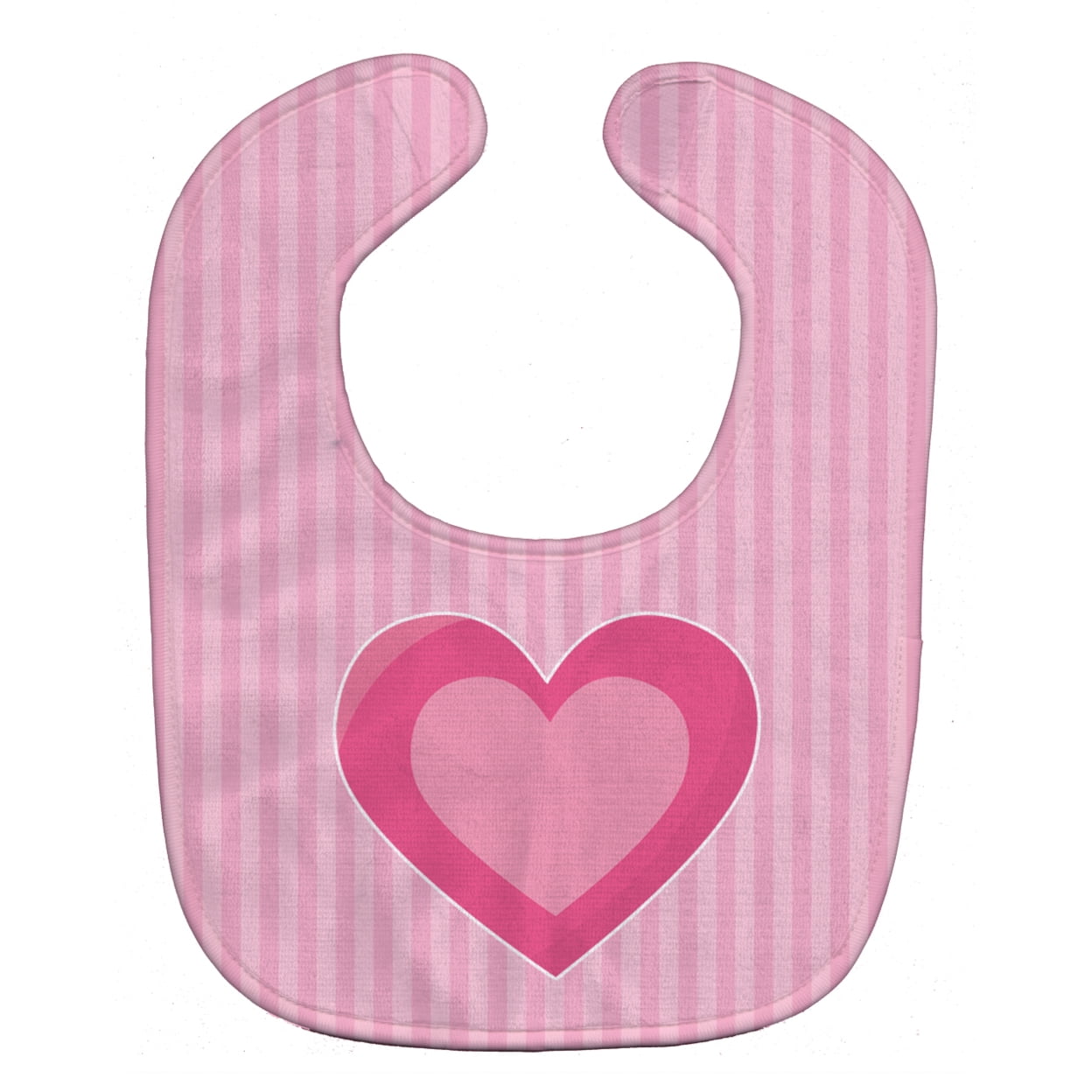 Bb8587bib Hearts On Pink Stripes Baby Bib