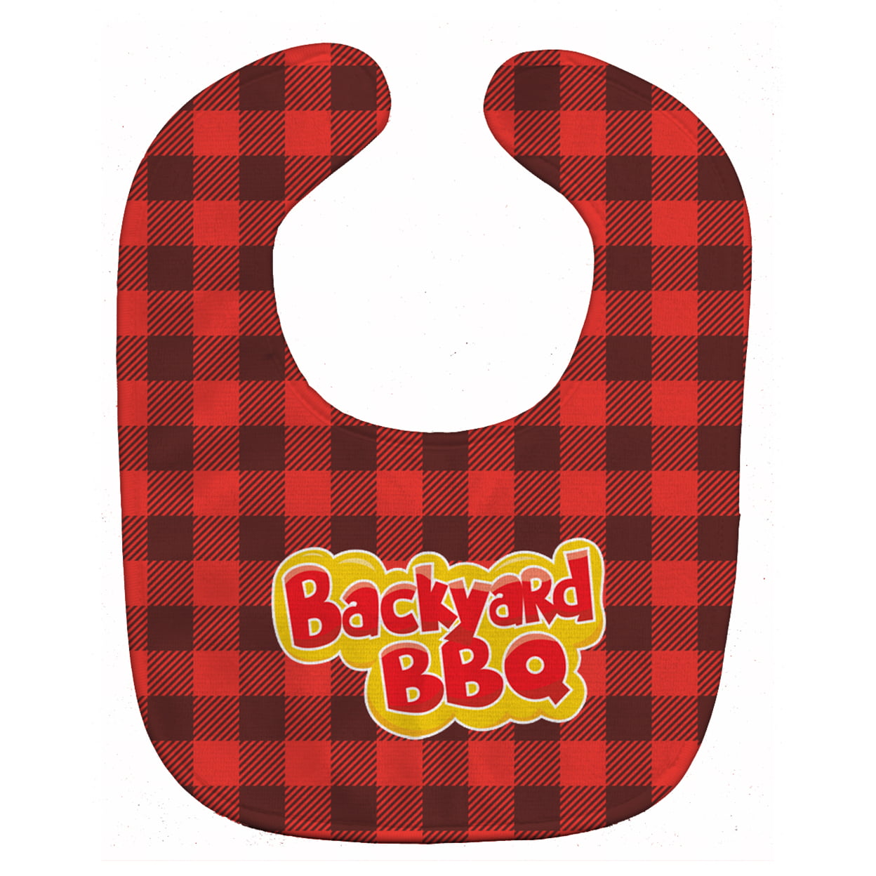 Backyard BBQ on Plaid Baby Bib