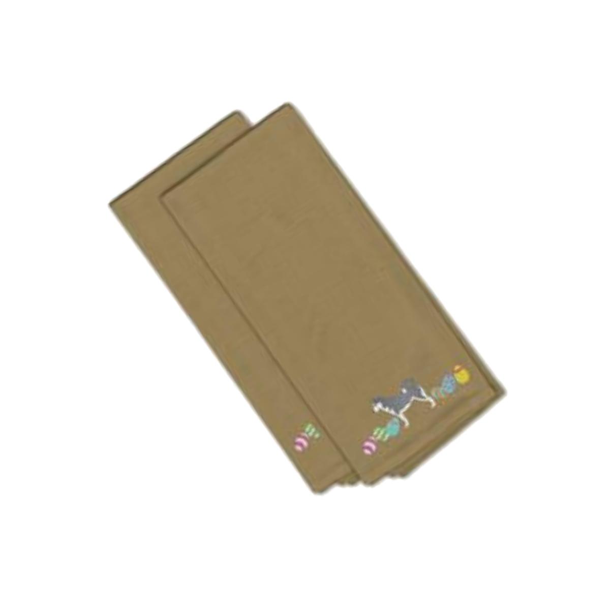 Picture of Carolines Treasures CK1687TNTWE Siberian Husky Easter Tan Embroidered Kitchen Towel - Set of 2