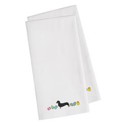 Ck1631whtwe Dachshund Easter White Embroidered Kitchen Towel - Set Of 2
