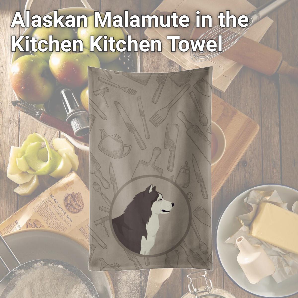 Picture of Carolines Treasures CK2160KTWL Alaskan Malamute in the Kitchen Kitchen Towel