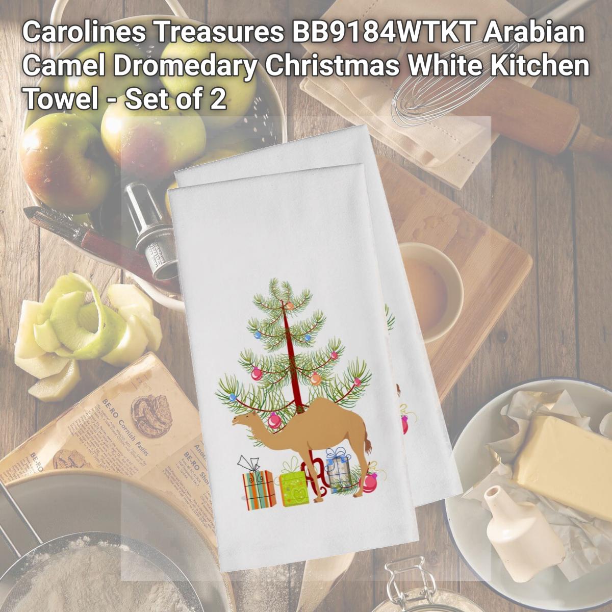 Picture of Carolines Treasures BB9184WTKT Arabian Camel Dromedary Christmas White Kitchen Towel - Set of 2