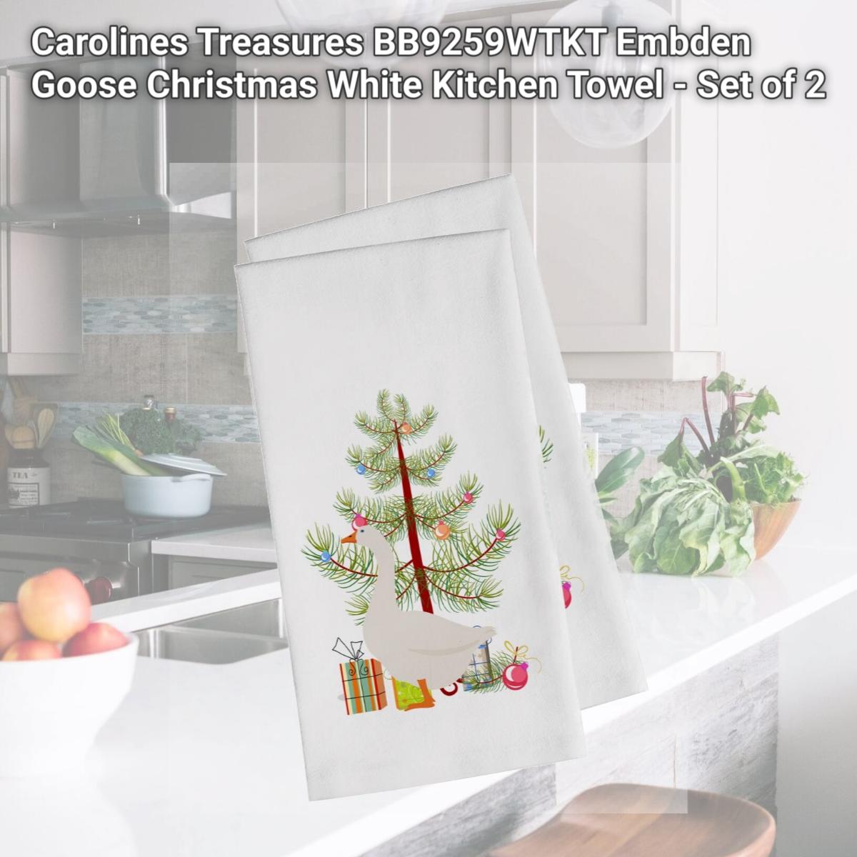 Picture of Carolines Treasures BB9259WTKT Embden Goose Christmas White Kitchen Towel - Set of 2
