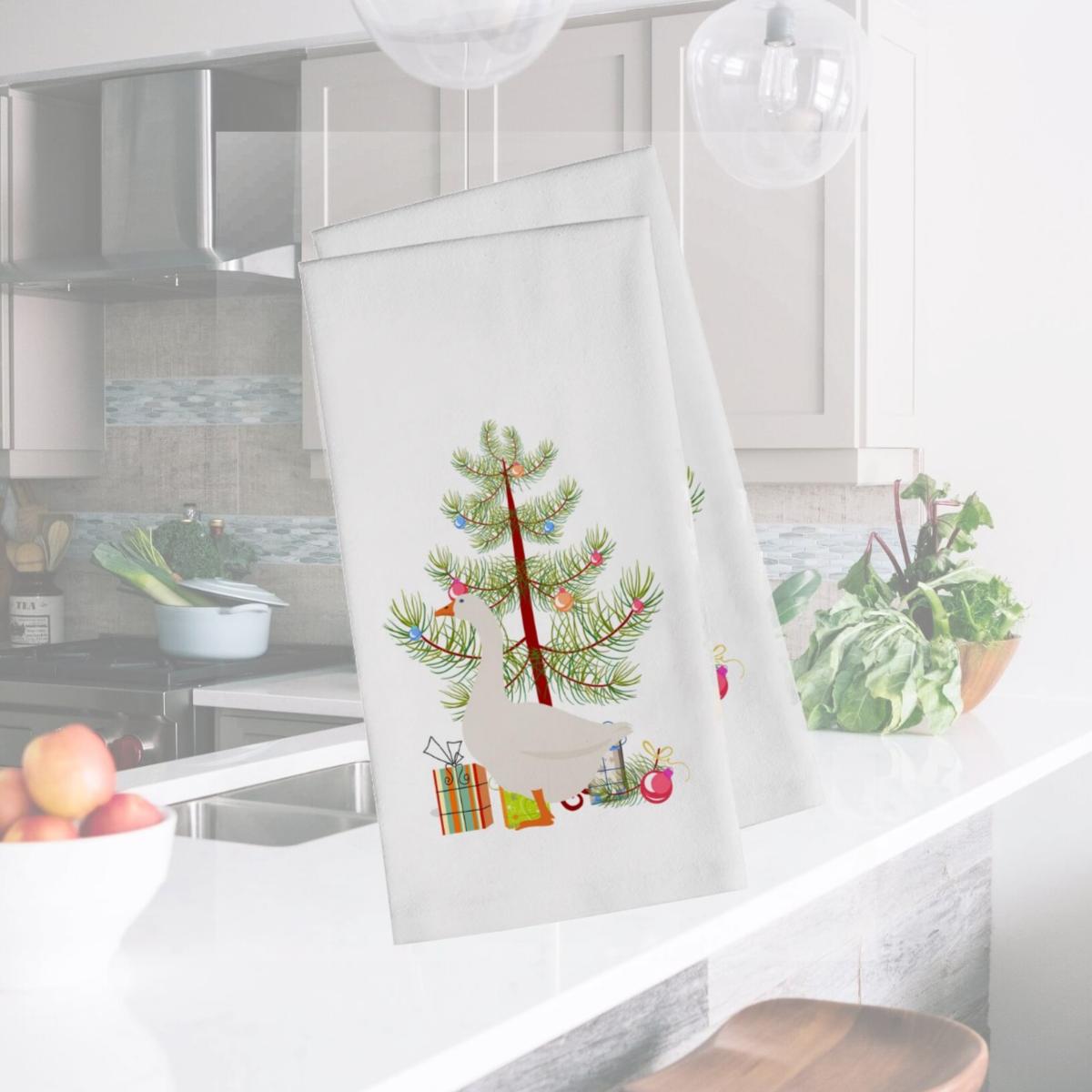 Picture of Carolines Treasures BB9259WTKT Embden Goose Christmas White Kitchen Towel - Set of 2