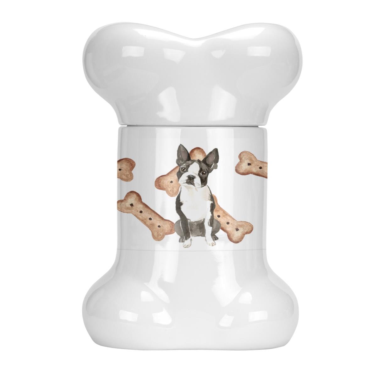 Ck2308bstj Boston Terrier Bone Shaped Treat Jar