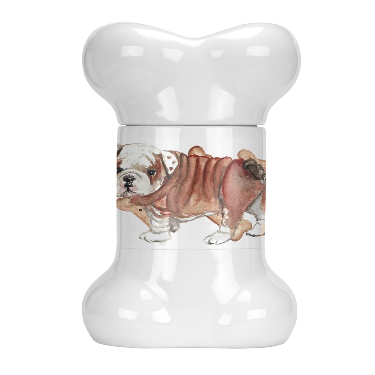Ck2368bstj English Bulldog Puppy Bone Shaped Treat Jar