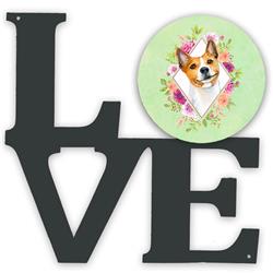 UPC 194030190258 product image for CK4275WALV 11.5 x 11.75 in. Basenji Green Flowers Metal Artwork Love Wall Decor | upcitemdb.com