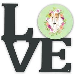 UPC 194030191095 product image for CK4359WALV 11.5 x 11.75 in. Fox Terrier Green Flowers Metal Artwork Love Wall De | upcitemdb.com