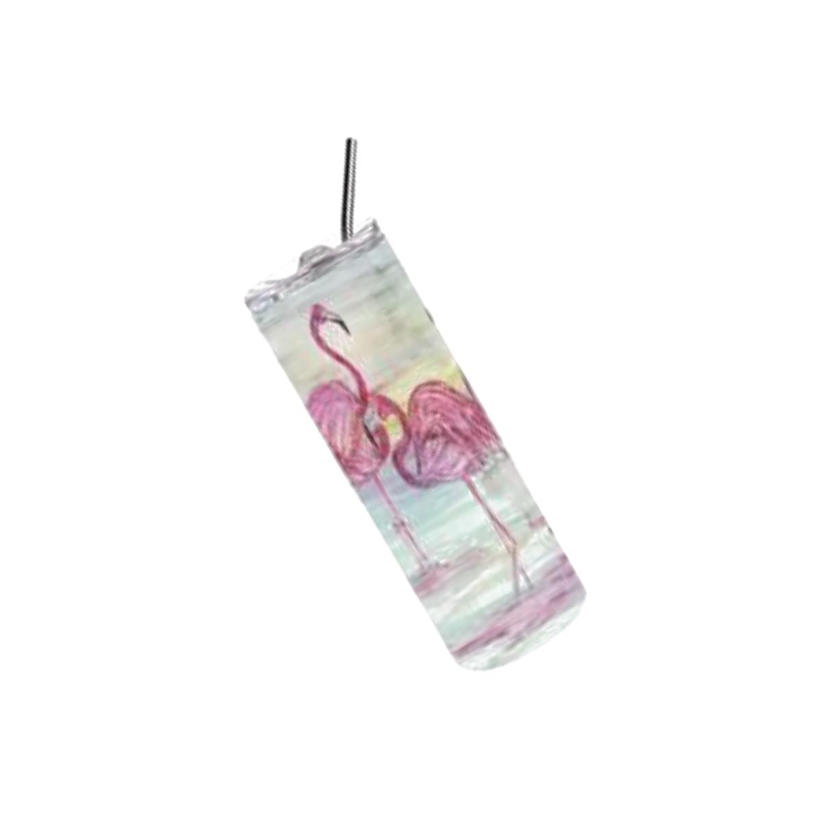 Picture of Carolines Treasures SC2034TBL20 20 oz Flamingos Double Walled Stainless Steel Skinny Tumbler