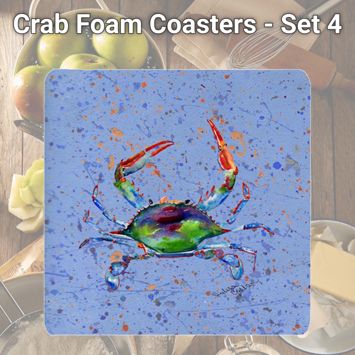 Picture of Carolines Treasures 8457FC Crab Foam Coasters - Set 4