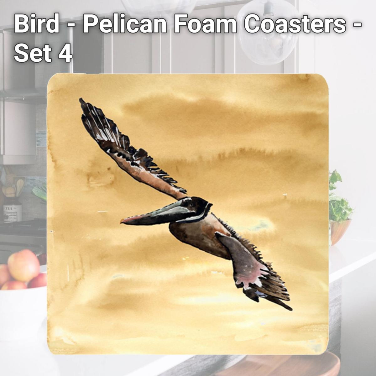 Picture of Carolines Treasures 8157FC Bird - Pelican Foam Coasters - Set 4