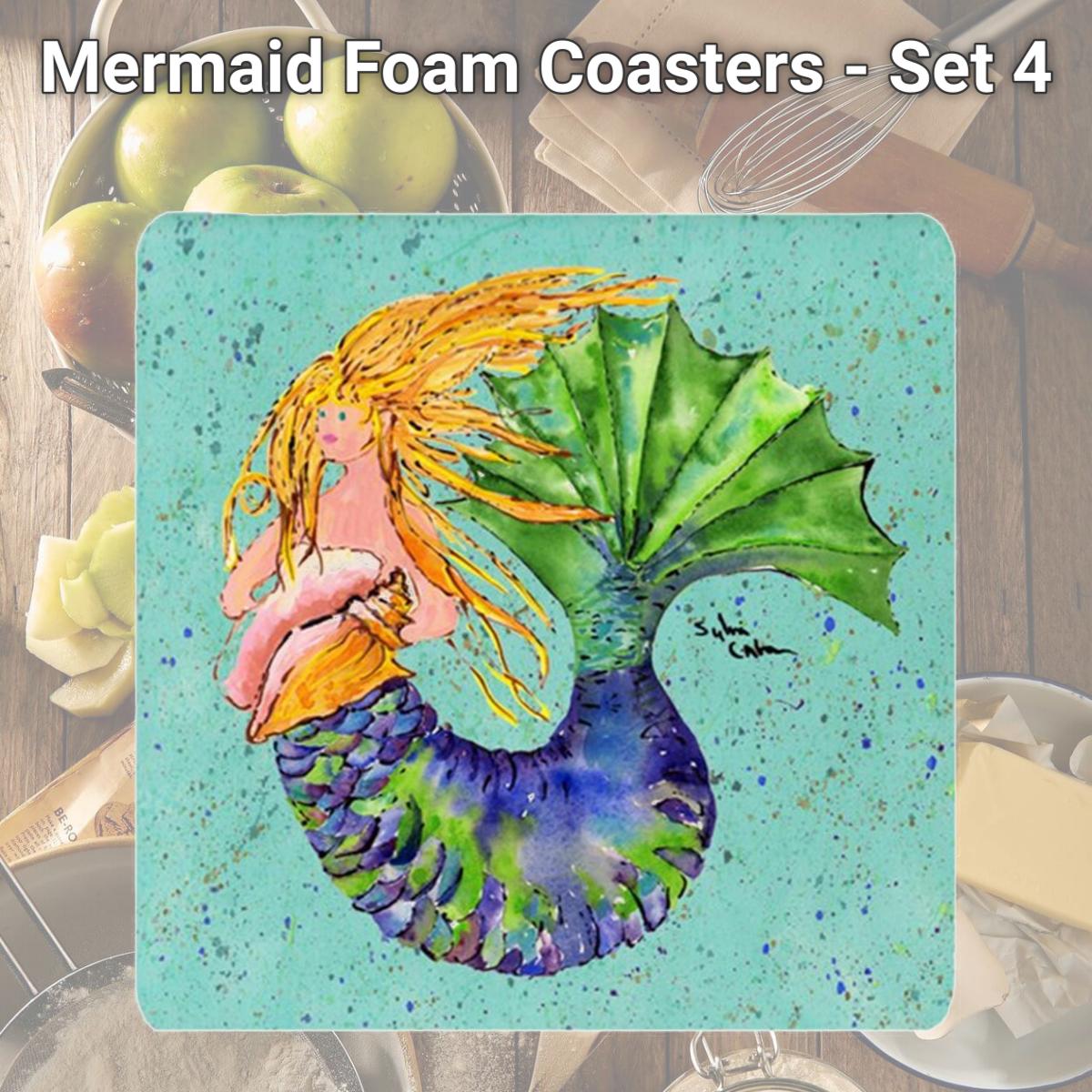 Picture of Carolines Treasures 8336FC Mermaid Foam Coasters - Set 4