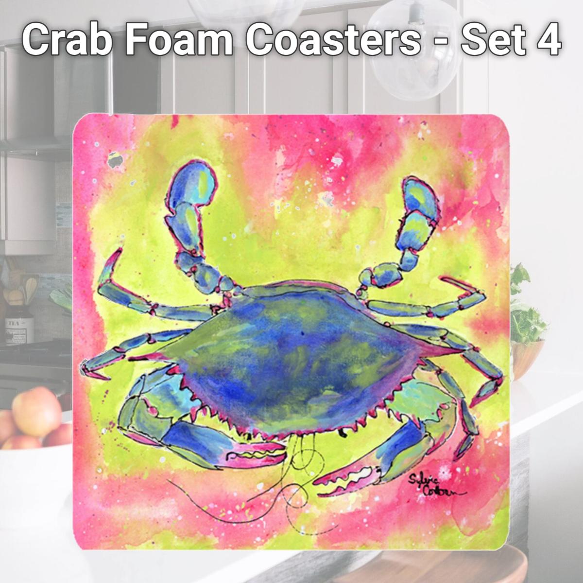 Picture of Carolines Treasures 8343FC Crab Foam Coasters - Set 4