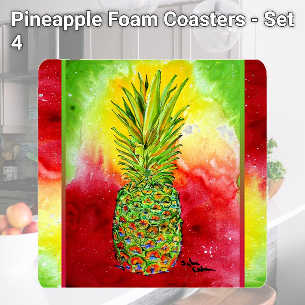 Picture of Carolines Treasures 8395FC Pineapple Foam Coasters - Set 4