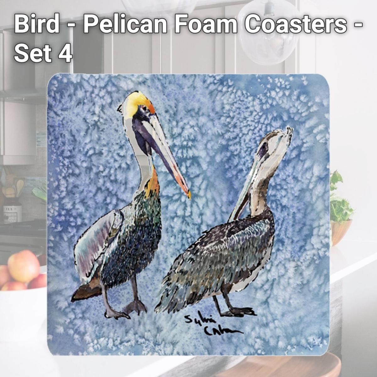 Picture of Carolines Treasures 8409FC Bird - Pelican Foam Coasters - Set 4