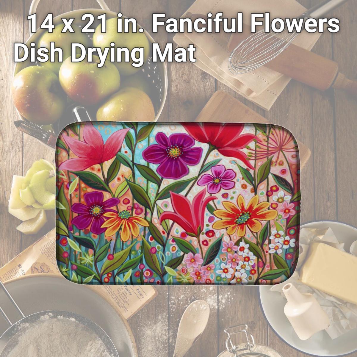 Picture of Carolines Treasures PPD3015DDM 14 x 21 in. Fanciful Flowers Dish Drying Mat