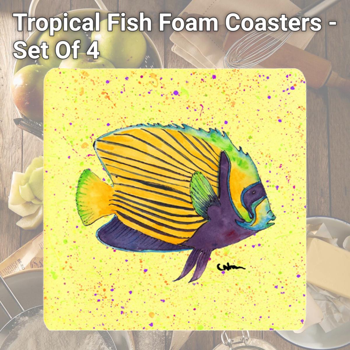 Picture of Carolines Treasures 8528FC Tropical Fish Foam Coasters - Set Of 4
