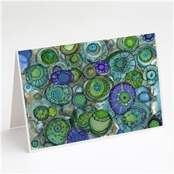 Abstract in Blues & Greens Greeting Cards & Envelopes - Pack of 8