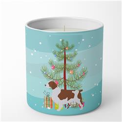 3.75 x 3.25 in. Unisex Welsh Springer Spaniel Merry Christmas Tree 10 oz Decorative Soy Candle