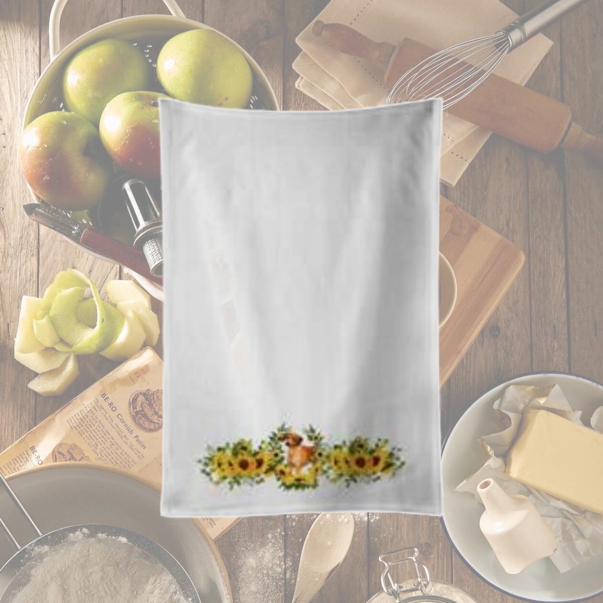 Picture of Carolines Treasures CK2868WTKT 28 x 19 in. Unisex Rhodesian Ridgeback in Sunflowers White Dish Towels Kitchen Towel - Set of 2