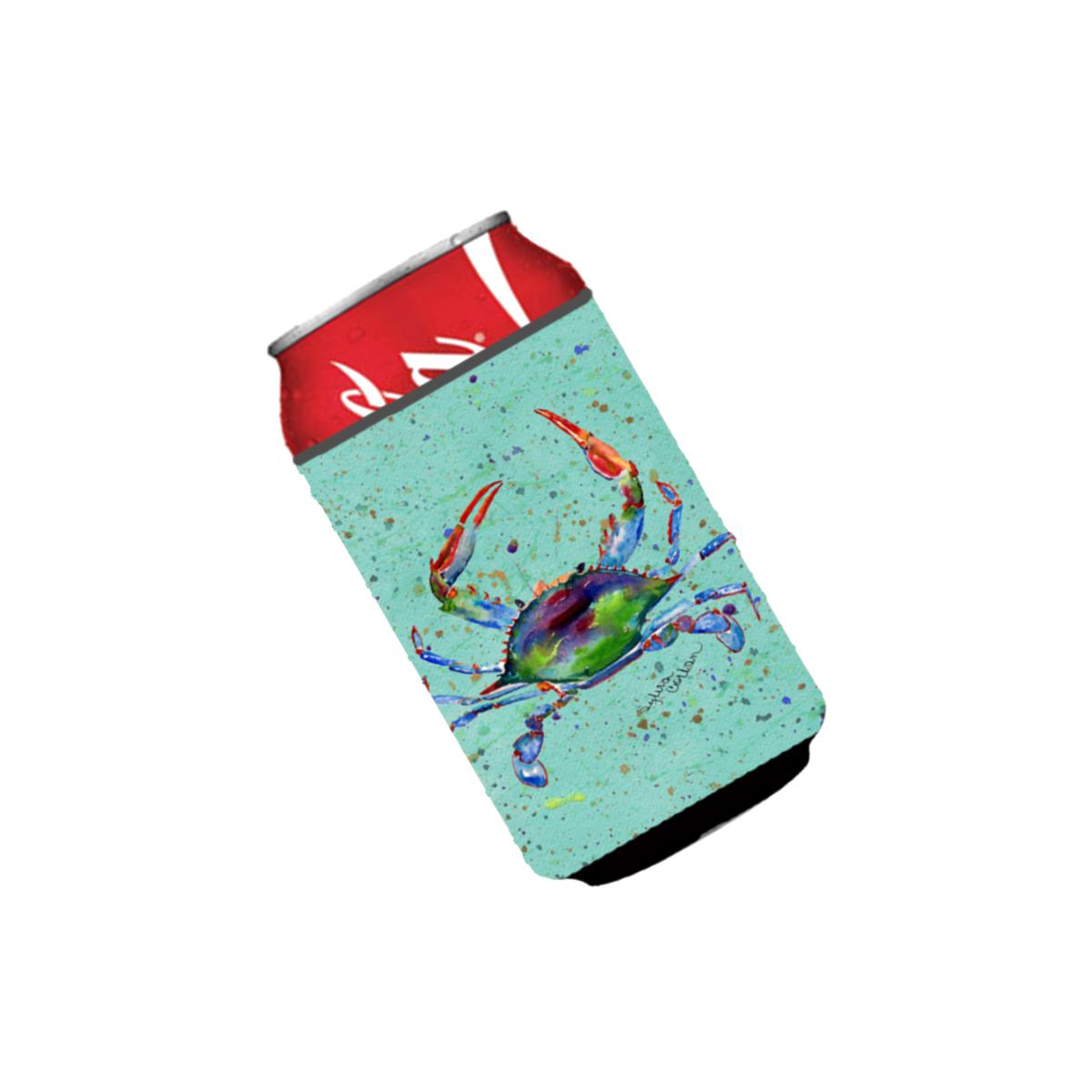 Picture of Carolines Treasures 8462CC Crab On Teal Can Or Bottle  Hugger