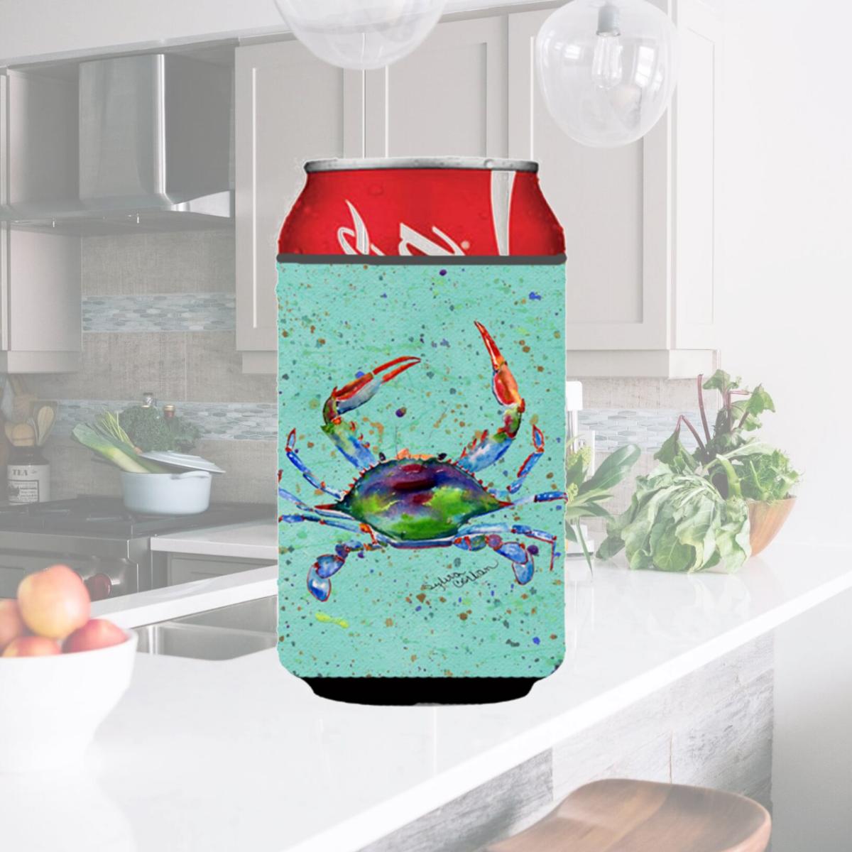 Picture of Carolines Treasures 8462CC Crab On Teal Can Or Bottle  Hugger