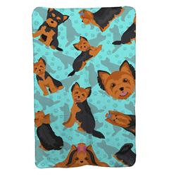 UPC 194030628140 product image for MLM1024TBLT 58 x 36 in. Blue, Black & Tan Yorkie Soft Travel Blanket with Ba | upcitemdb.com