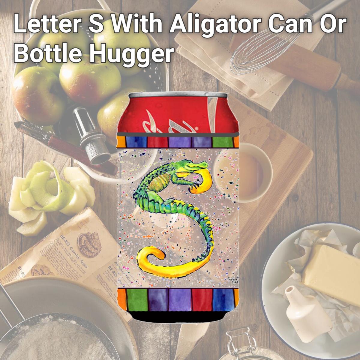 Picture of Carolines Treasures 8442-SCC Letter S With Aligator Can Or Bottle  Hugger