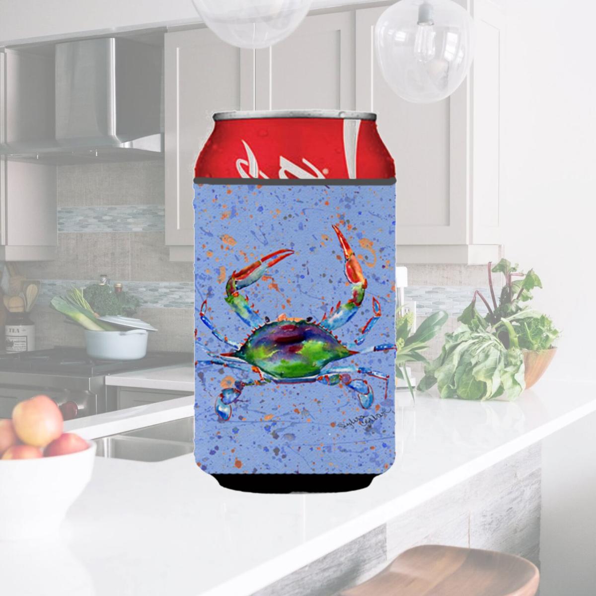 Picture of Carolines Treasures 8457CC Crab On Blue Can Or Bottle  Hugger