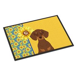 UPC 785578836717 product image for 24 x 36 in. Summer Sunflowers Chocolate & Tan Dachshund Indoor or Outdoor Mat | upcitemdb.com
