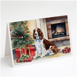 DAC2761GCA7P 7 x 5 x 0.01 in. Welsh Springer Spaniel Cozy Christmas Greeting Cards - Pack of 8