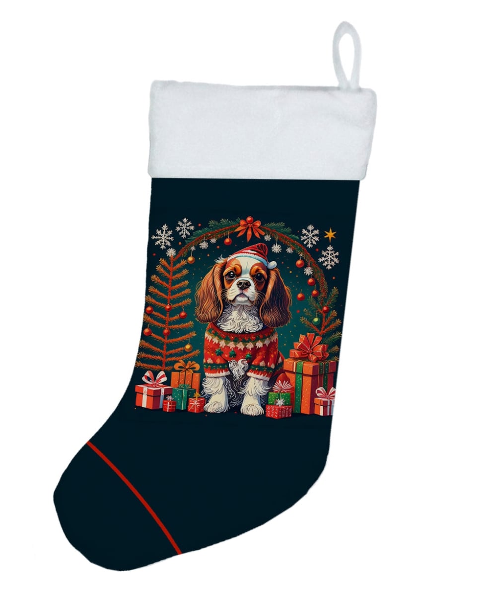 18 x 13.5 in. Unisex Cavalier King Charles Spaniel Polyester Christmas Stocking