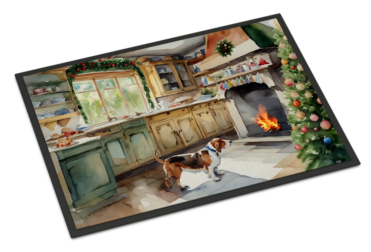 UPC 194030897485 product image for DAC3721MAT 18 x 27 in.  Basset Hound Christmas Cookies Doormat | upcitemdb.com