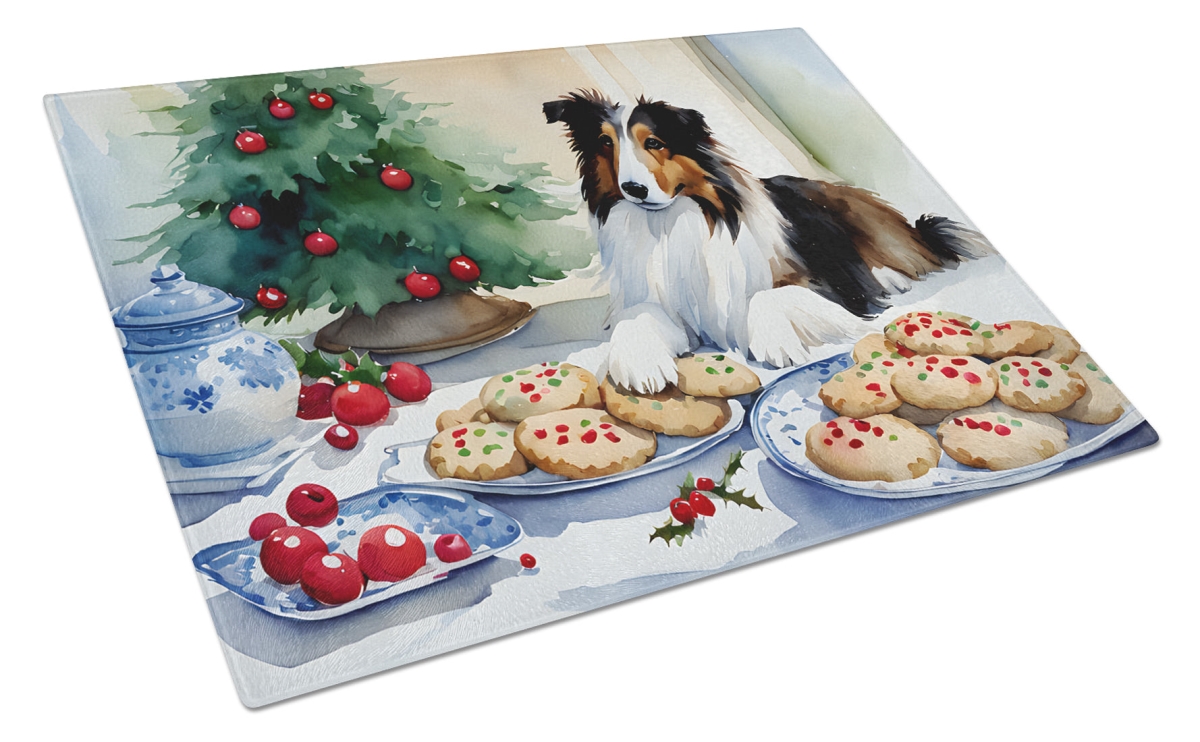 UPC 194030902950 product image for DAC3882LCB 15 x 12 in. Sheltie Christmas Cookies Glass Cutting Board | upcitemdb.com