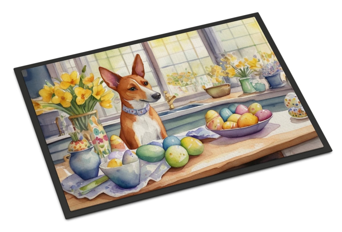 UPC 194030984635 product image for DAC6752JMAT 24 x 36 in. Decorating Easter Basenji Doormat | upcitemdb.com