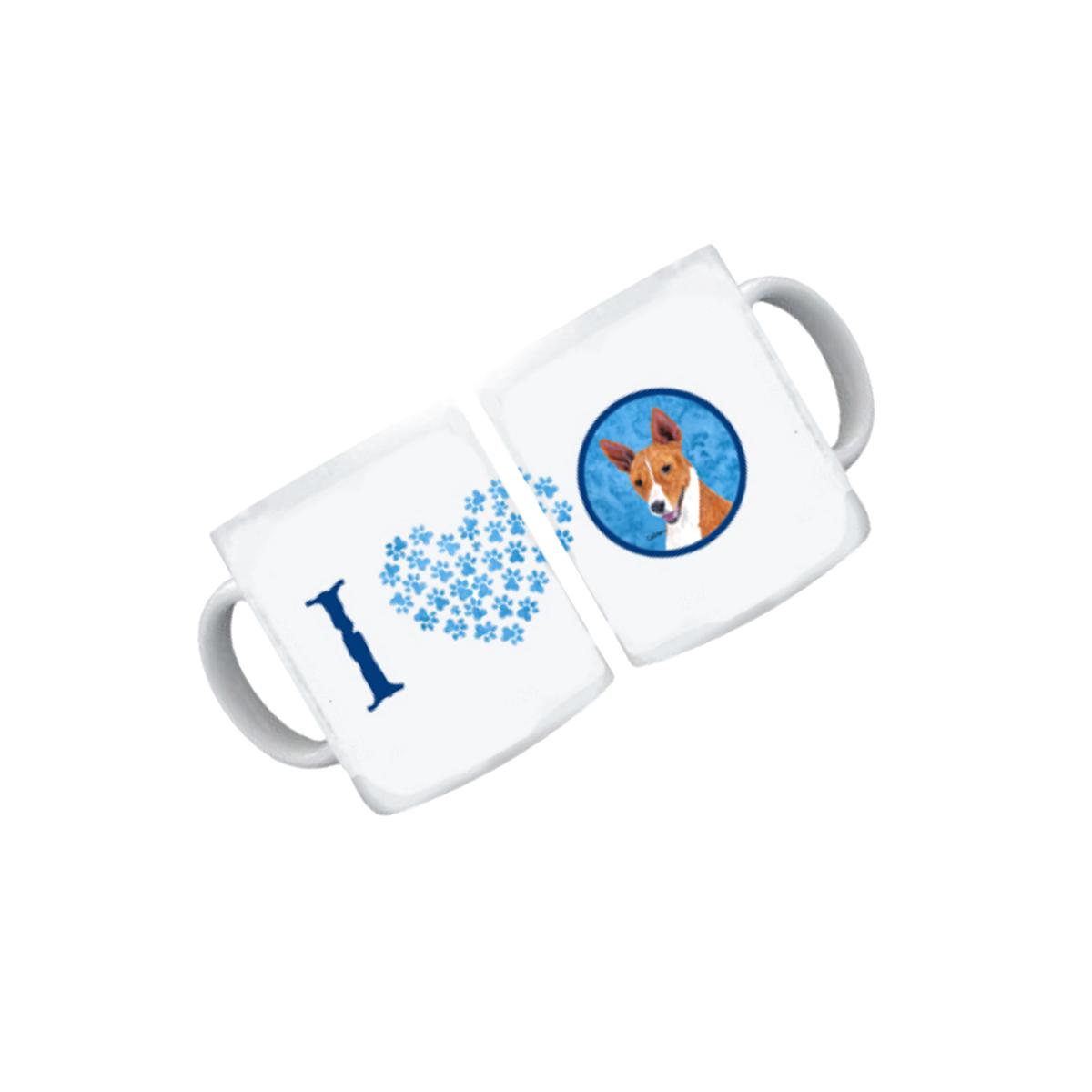 Picture of Carolines Treasures SC9124BU-CM15 Basenji Blue Microwavable Ceramic Coffee Mug- 15 oz.