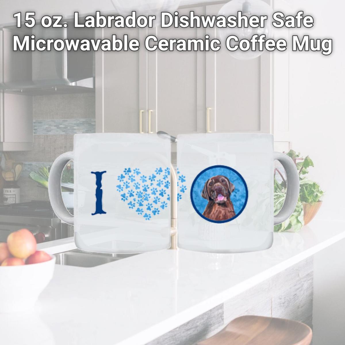 Picture of Carolines Treasures SC9127BU-CM15 15 oz. Labrador Dishwasher Safe Microwavable Ceramic Coffee Mug