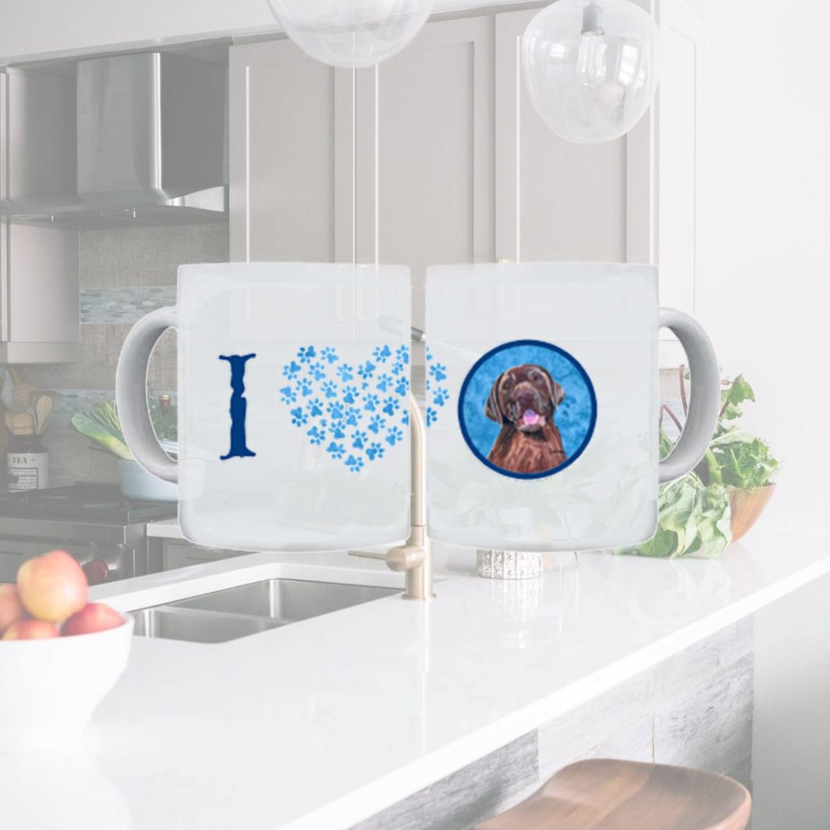 Picture of Carolines Treasures SC9127BU-CM15 15 oz. Labrador Dishwasher Safe Microwavable Ceramic Coffee Mug