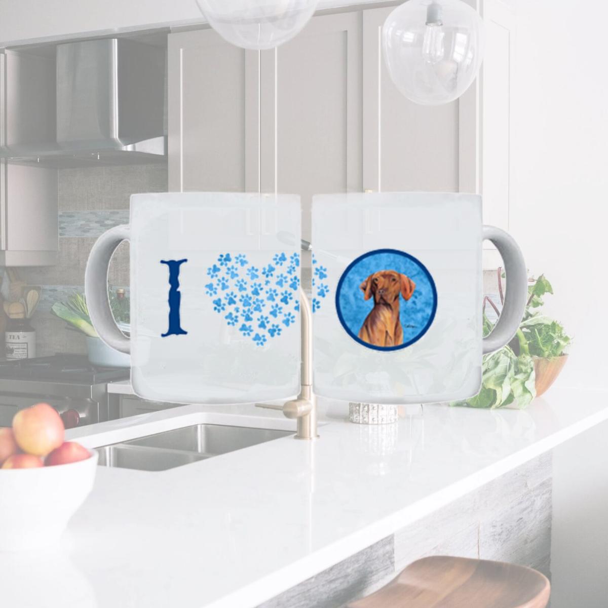 Picture of Carolines Treasures SC9132BU-CM15 15 oz. Vizsla Dishwasher Safe Microwavable Ceramic Coffee Mug